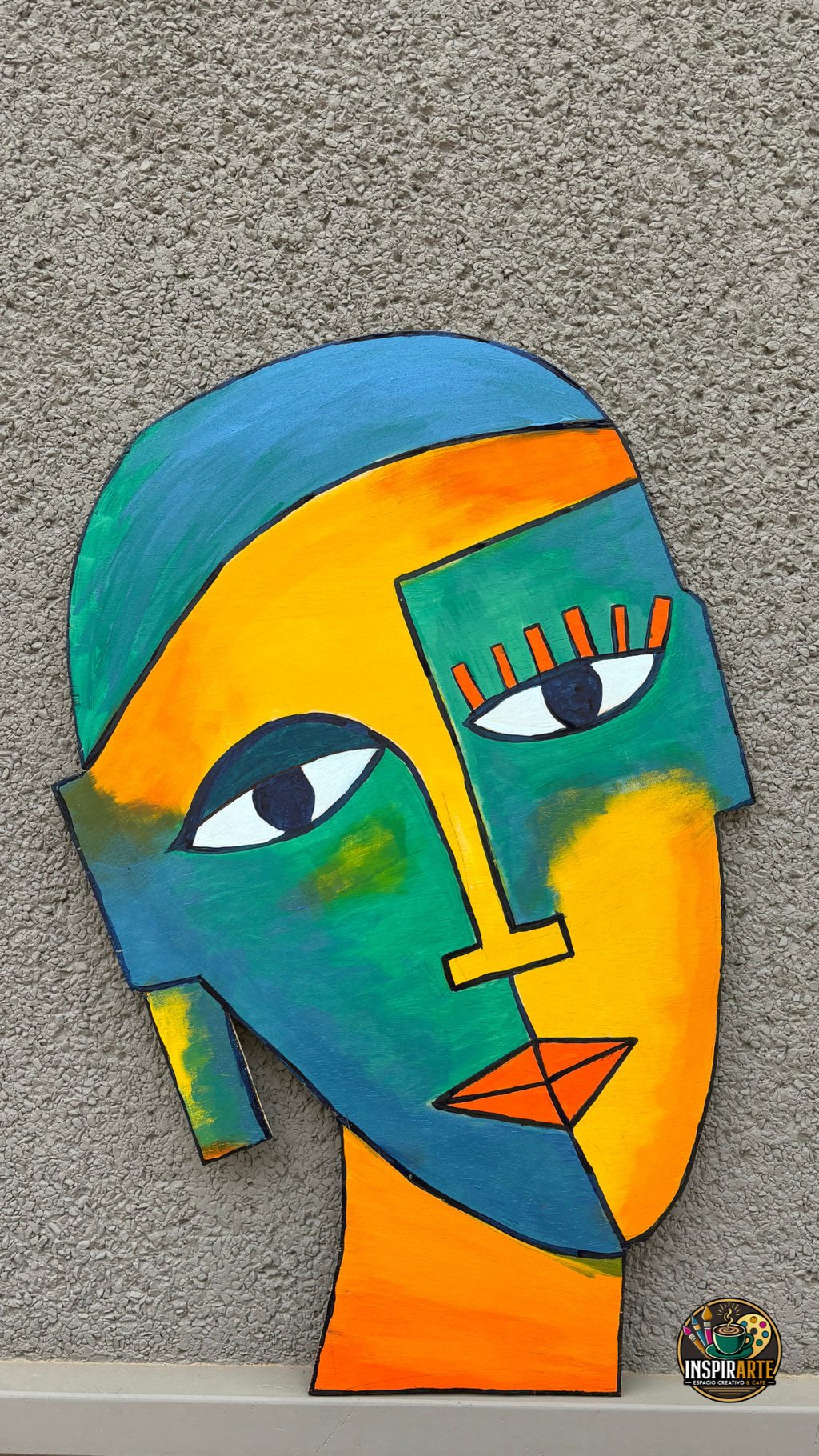 Cara Abstracta · Acrílico sobre madera · 45 cm