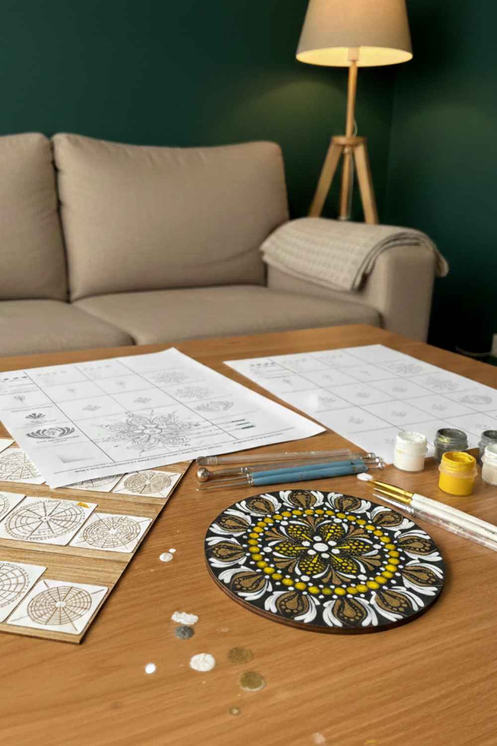 Mandala en puntillismo para imprimir – Plantilla descargable PDF