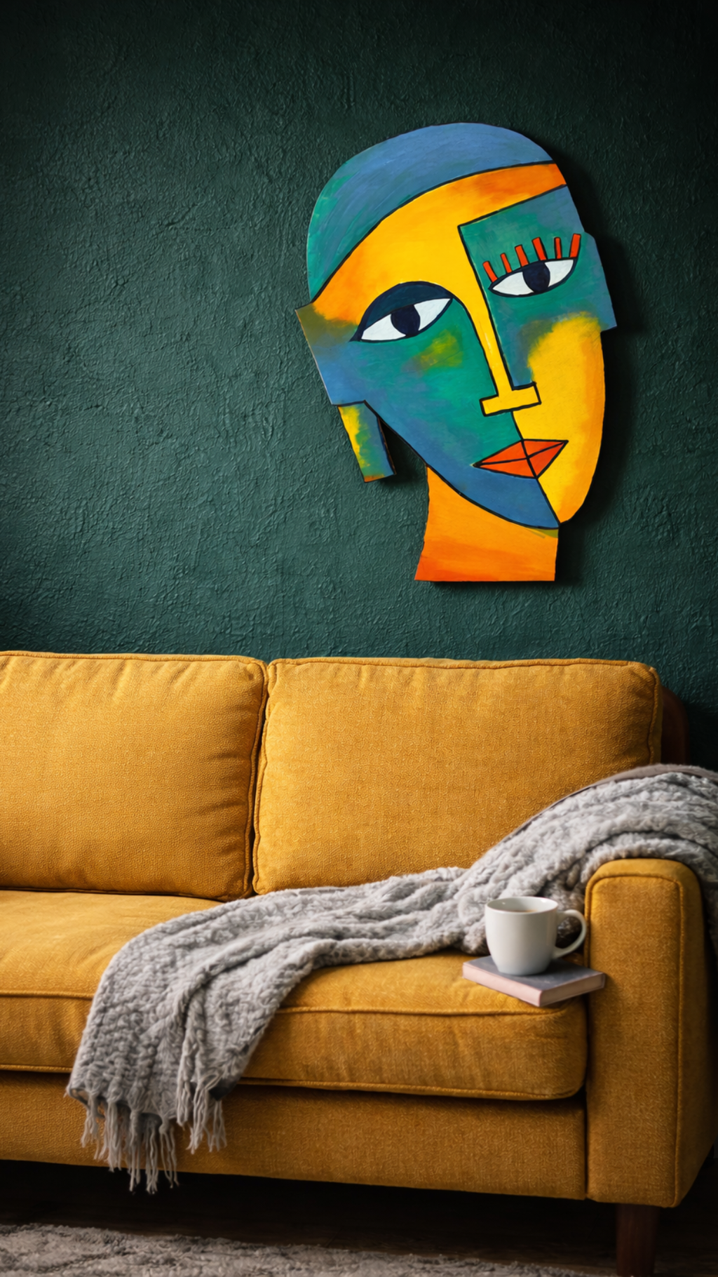 Cara Abstracta · Acrílico sobre madera · 45 cm