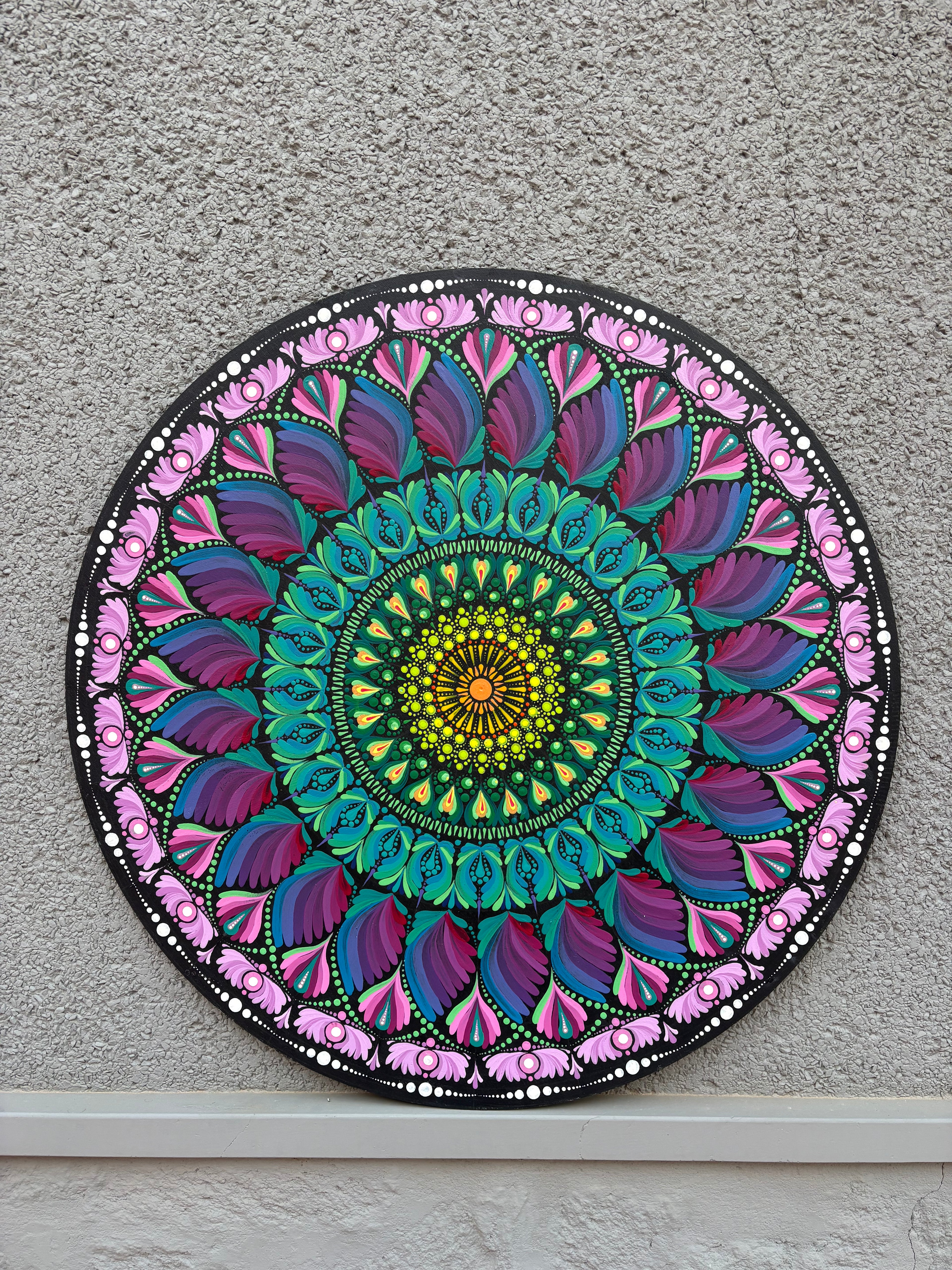 Mandala original · 60 cm · Acrílico sobre madera