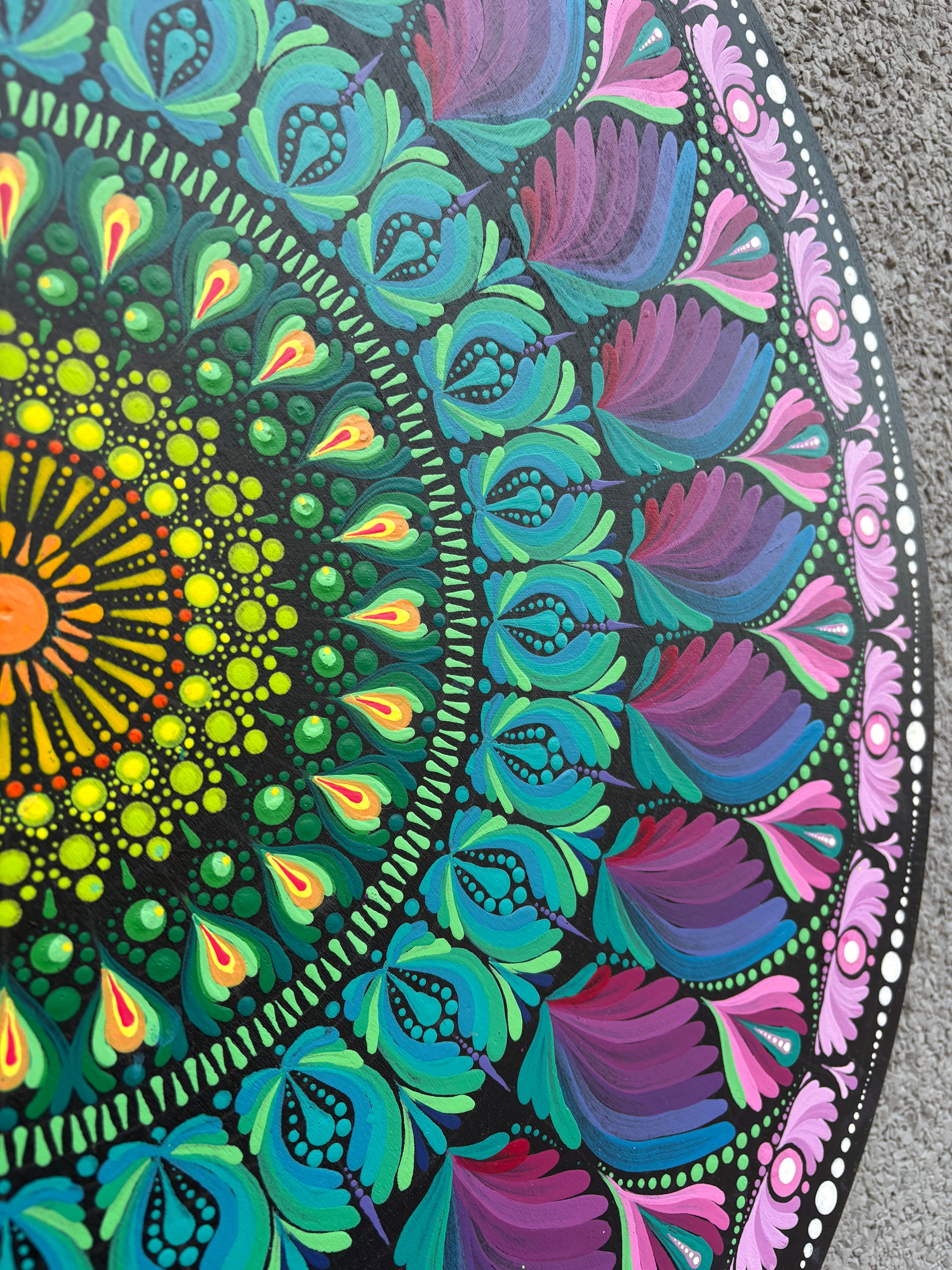 Mandala original · 60 cm · Acrílico sobre madera